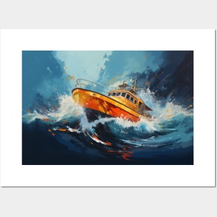 Boat Action Sport Painting Abstract Art Decor Posters and Art